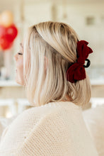 Load image into Gallery viewer, Velvet Bow Clip Set in Burgundy and Black