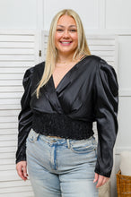 Load image into Gallery viewer, Voulez-Vous Smocked Waist Top in Black
