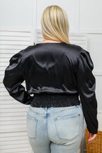 Load image into Gallery viewer, Voulez-Vous Smocked Waist Top in Black