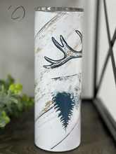 Load image into Gallery viewer, White Weathered Wood Elk 20oz Skinny Tumbler
