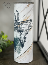 Load image into Gallery viewer, White Weathered Wood Elk 20oz Skinny Tumbler