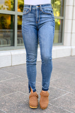 Load image into Gallery viewer, Winona Released Hem Side Slit Judy Blue Skinnies