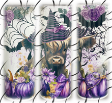 Load image into Gallery viewer, Witchy Highland Cow 20oz Skinny Tumbler
