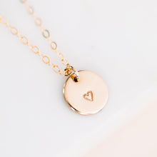 Load image into Gallery viewer, Heart Disc Necklace