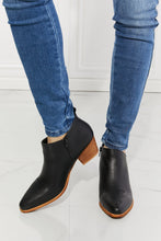 Load image into Gallery viewer, Trust Yourself Embroidered Crossover Cowboy Bootie in Black