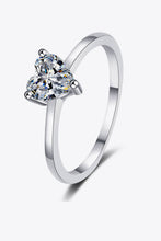 Load image into Gallery viewer, 925 Sterling Silver Heart-Shaped Moissanite Solitaire Ring