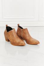 Load image into Gallery viewer, Trust Yourself Embroidered Crossover Cowboy Bootie in Caramel