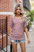 Load image into Gallery viewer, Flutter Sleeve Eyelet Gathered Detail Top