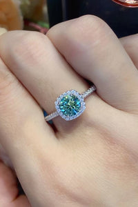 3 Carat Moissanite Platinum-Plated Cluster Ring