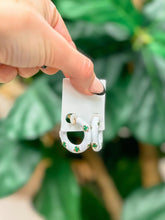 Load image into Gallery viewer, PREORDER: Shamrock Enamel Hoop Earrings