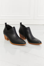Load image into Gallery viewer, Trust Yourself Embroidered Crossover Cowboy Bootie in Black
