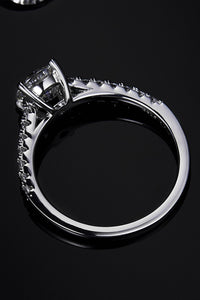 1 Carat Moissanite 925 Sterling Silver Side Stone Ring