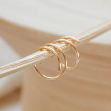 Load image into Gallery viewer, Twist-In Double Huggie Hoop Earrings