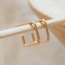 Load image into Gallery viewer, Square Hoop Stud Earrings